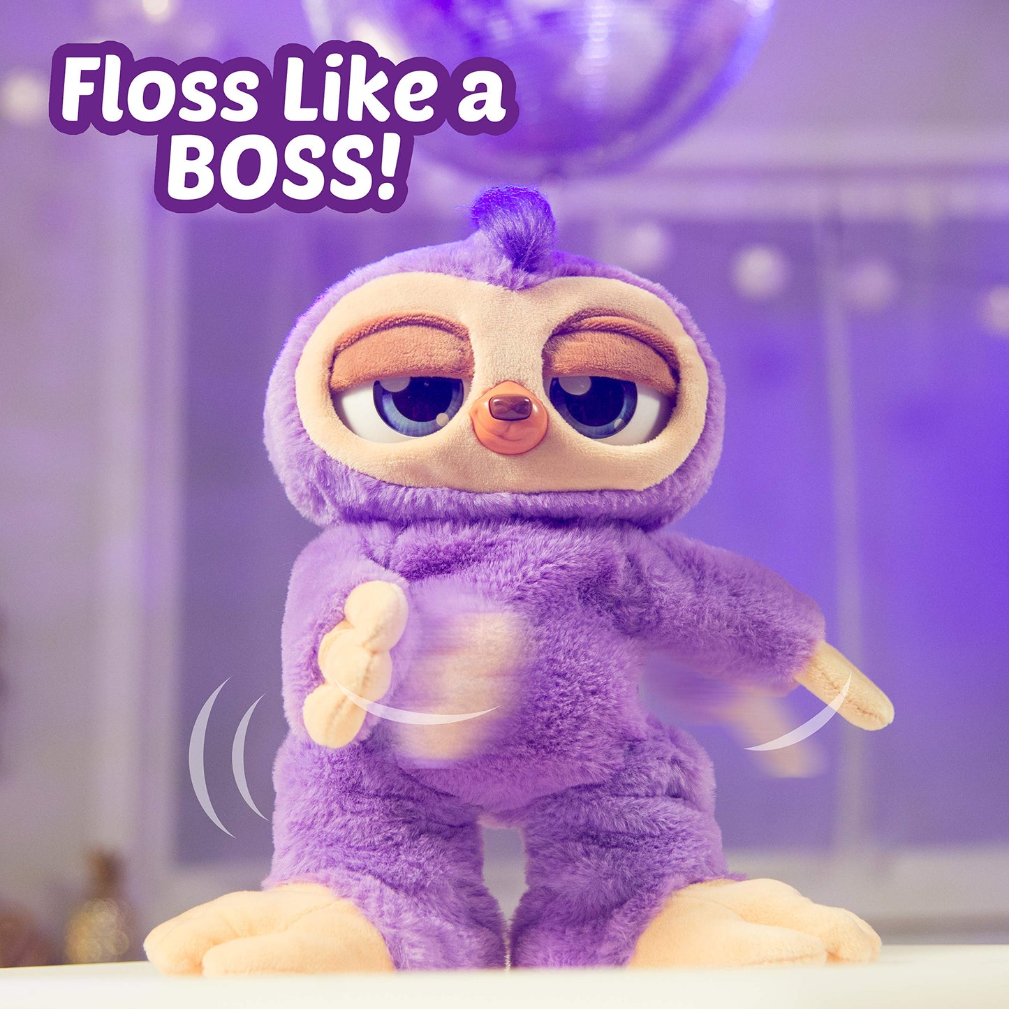 Pets Alive Fifi The Flossing Sloth Purple - 11' Interactive Animal Dancing Robotic Plush Toy With 3 Songs, Floss Dance, Adorable Gift, Party Plush Toy Kids Ages 3+