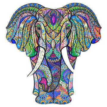Wentufin - 150 Pieces Wooden Jigsaw Puzzles For Adults Large Size Wood Cut Puzzles Elephant Wooden Jigsaw Puzzles Gift For Chris