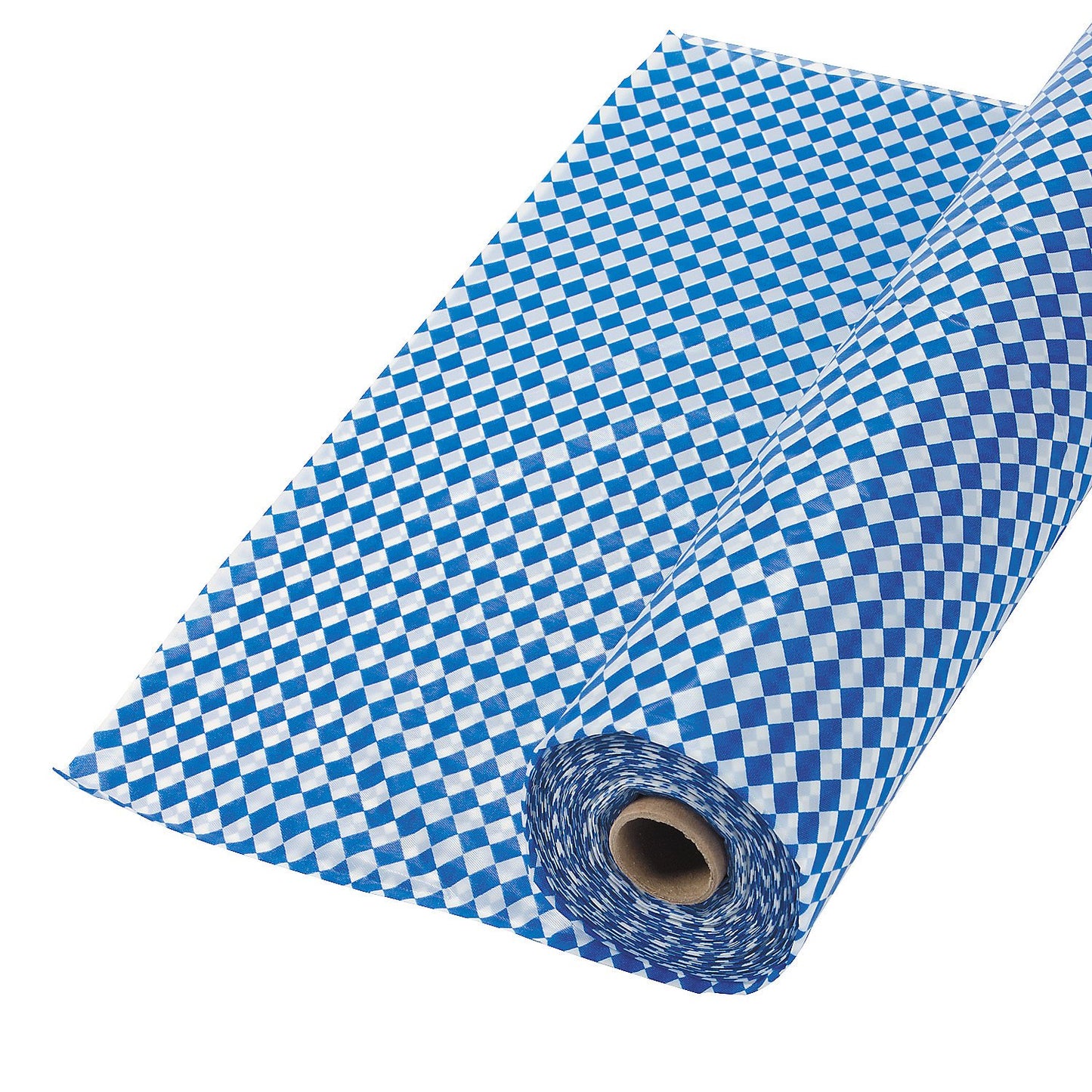 Fun Express Blue and White Argyle Tablecloth Cover Roll (100 feet) Oktoberfest and Party Supplies