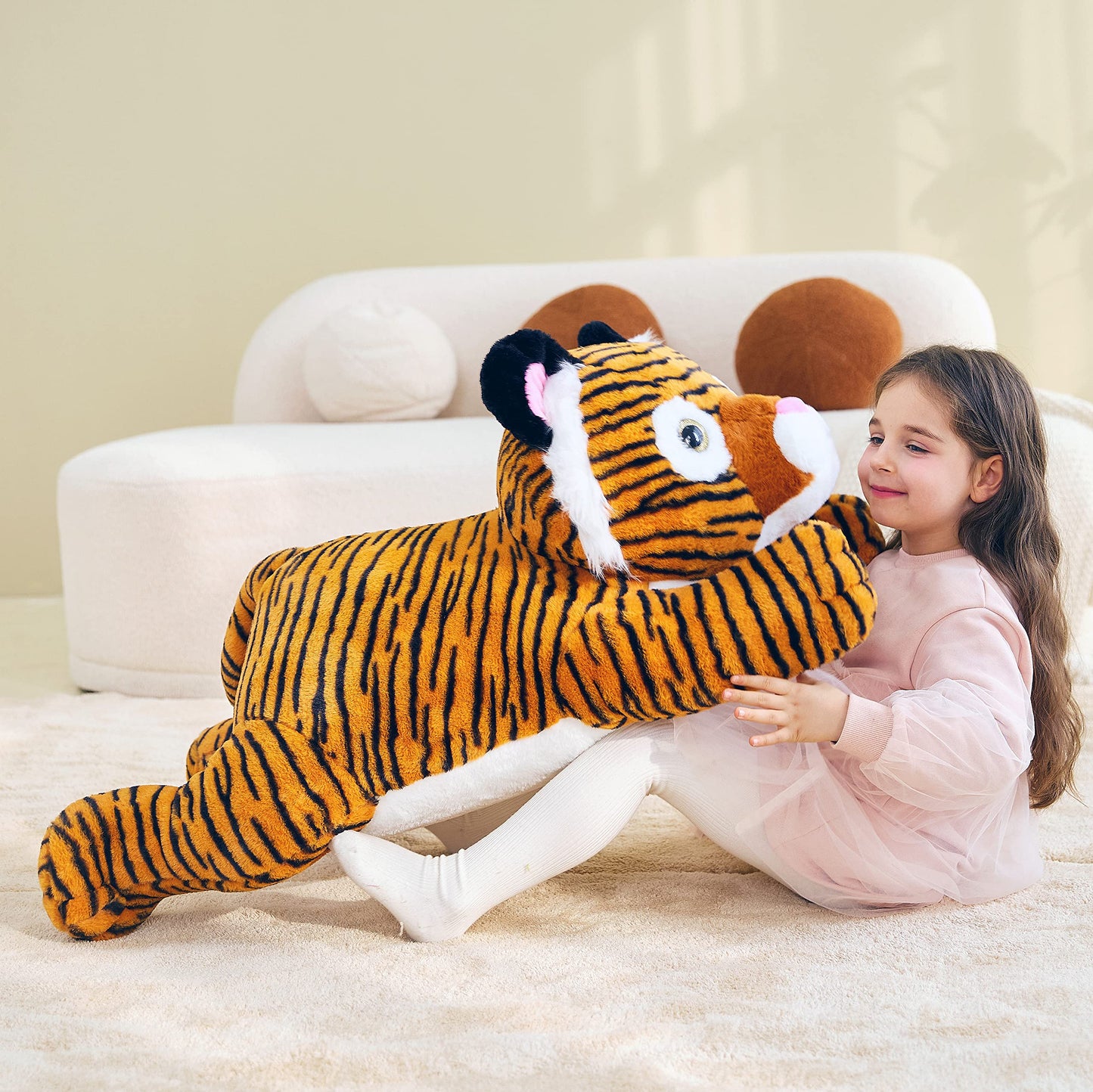 Ikasa Giant Tiger Stuffed Animal Plush Toy,Large Cute 30' Jumbo Soft Toys,Huge Big Size Plushy Fluffy Fat Oversized Plushie,Gifts For Kids