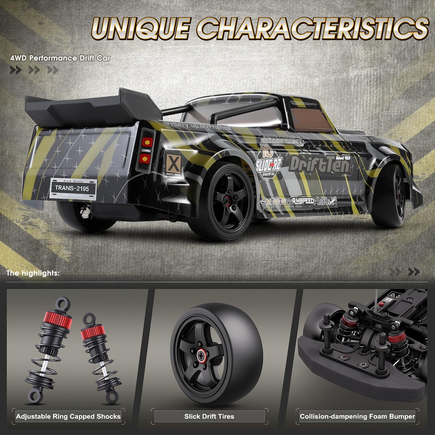 HAIBOXING 1/18 Scale RC Cars 2196 Drift RC Car 28 KM/H High Speed with Gyro, 2.4 Ghz Electric Vehicle RTR 4X4 Remote Control Car