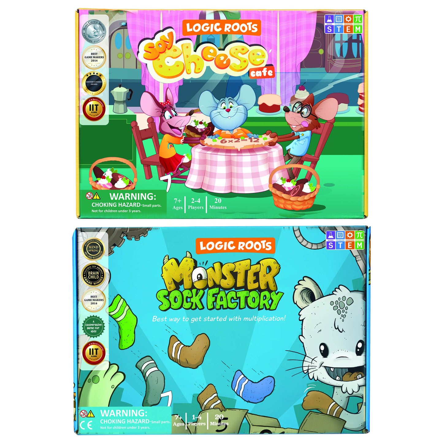 Logic Roots 2 Math Multiplication Games For Kids | Learn Times Tables The Fun Way With Say Cheese Café And Monster Sock Factory | Educational Games For Kids 8-12 Year Olds