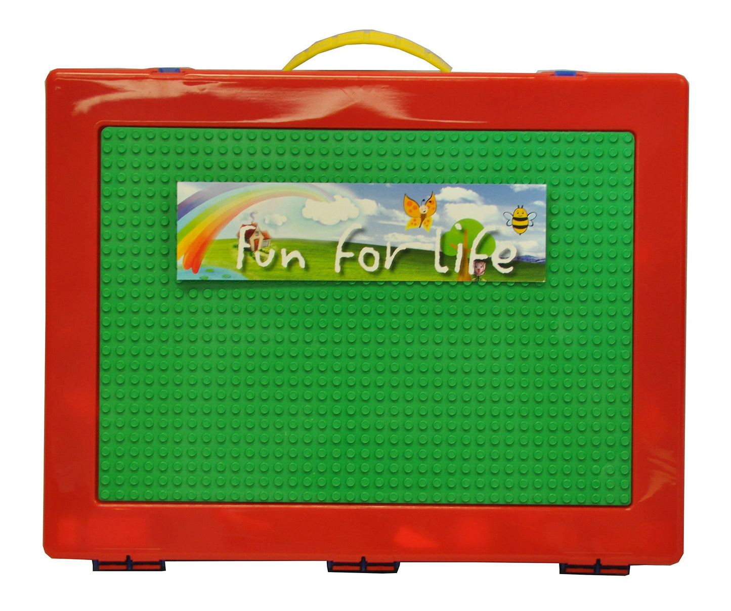 Lego-Compatible Fun For Life Organizer Case With Building Plate(Green / Blue)- Fun For Life Is Pefect Lego Compatible Storage Case Fits Up To Approx 1000 Lego Parts