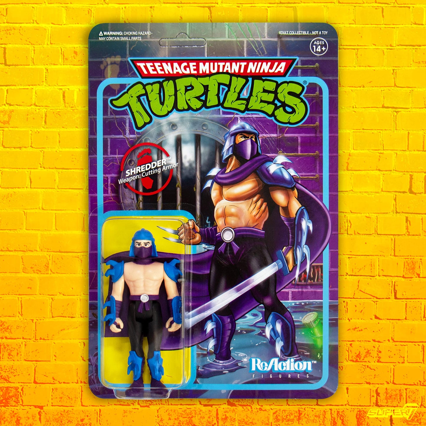 Super7 Teenage Mutant Ninja Turtles Shredder 3.75 in Reaction Figure