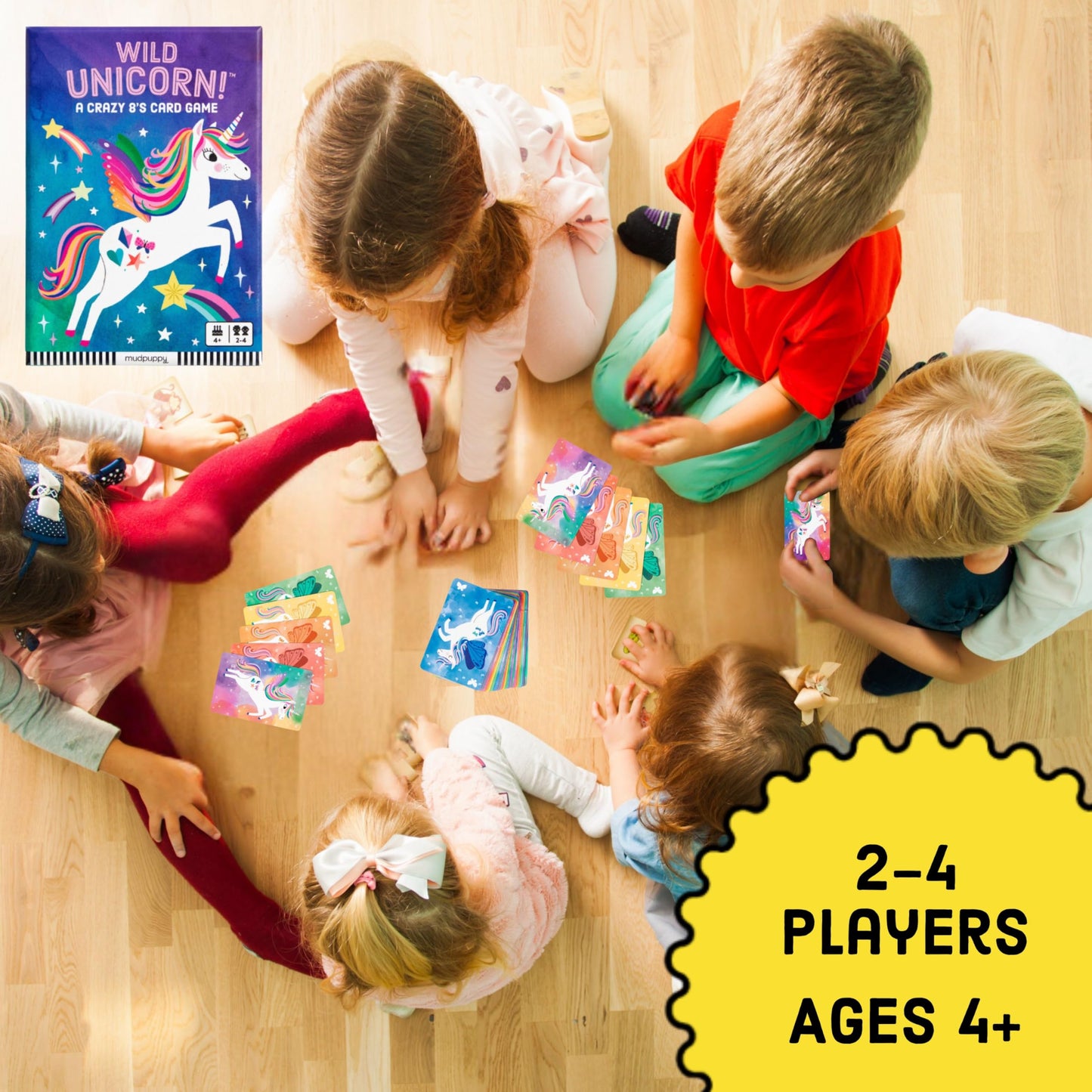 Mudpuppy Wild Unicorn! - Unicorn Version Of Classic Kids Crazy 8'S Card Game With Cute Illustrations Of Unicorns For Children Ag