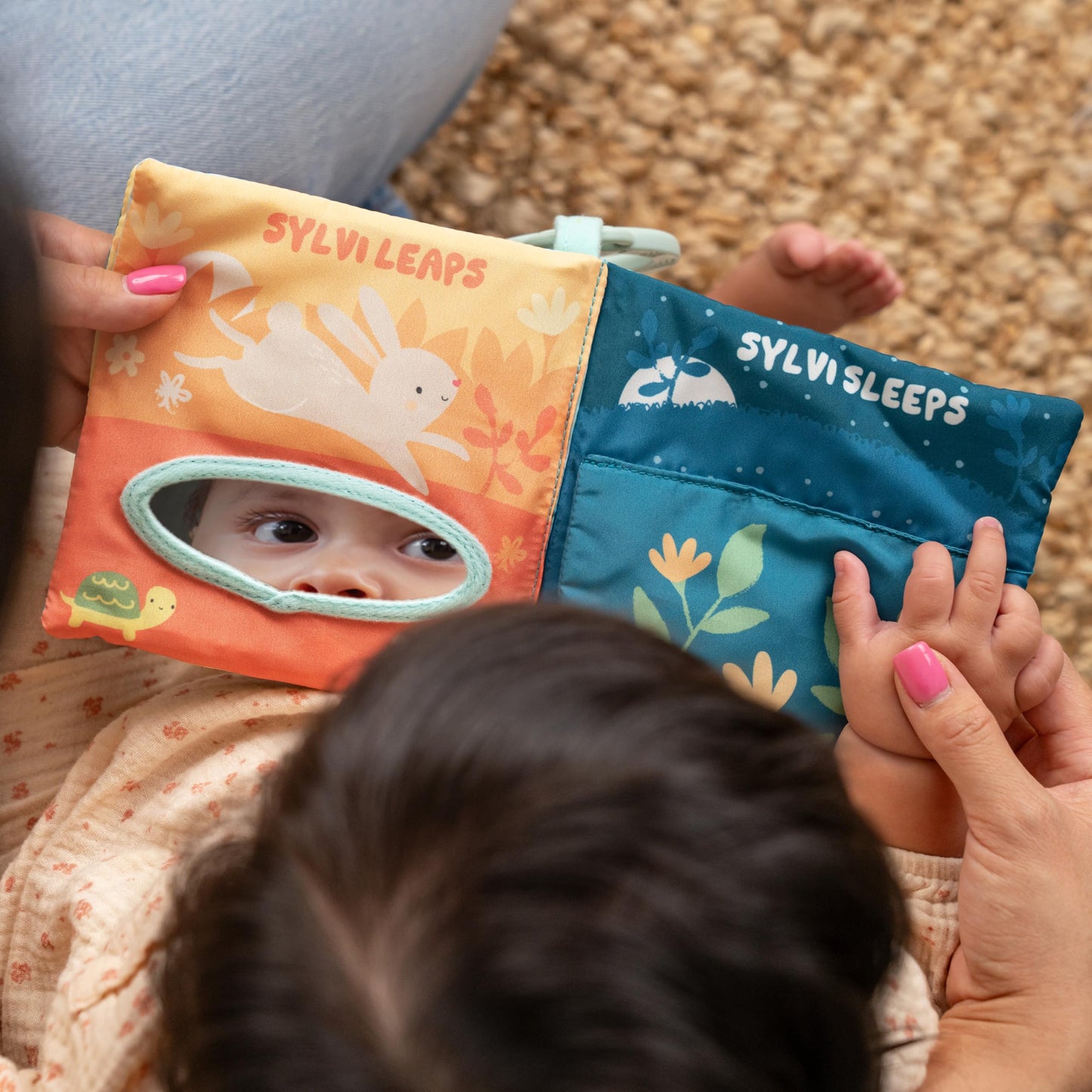 Ingenuity Storytime Sylvi Soft Baby Crinkle Book - 6 Pages - Sensory Surprises on Every Page - Ages 0M+