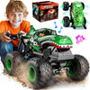 BEZGAR Monster Truck Toys - Remote Control Monster Truck with Light & Music, Dinosaur Toys for Kids, 1:20 Scale RC Truck with 36