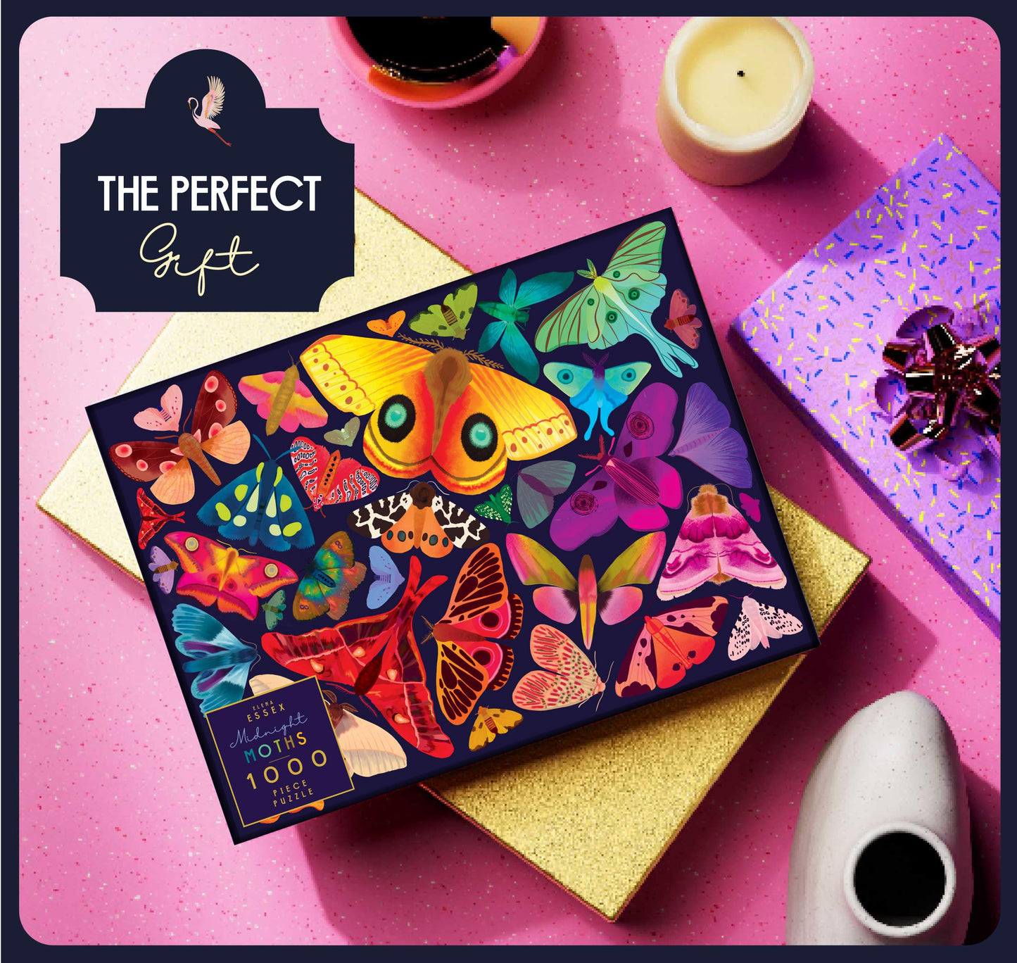 Elena Essex Jigsaw Puzzles - Radiant Jungle, Kites At Dusk, Snowfall (Midnight Moths)
