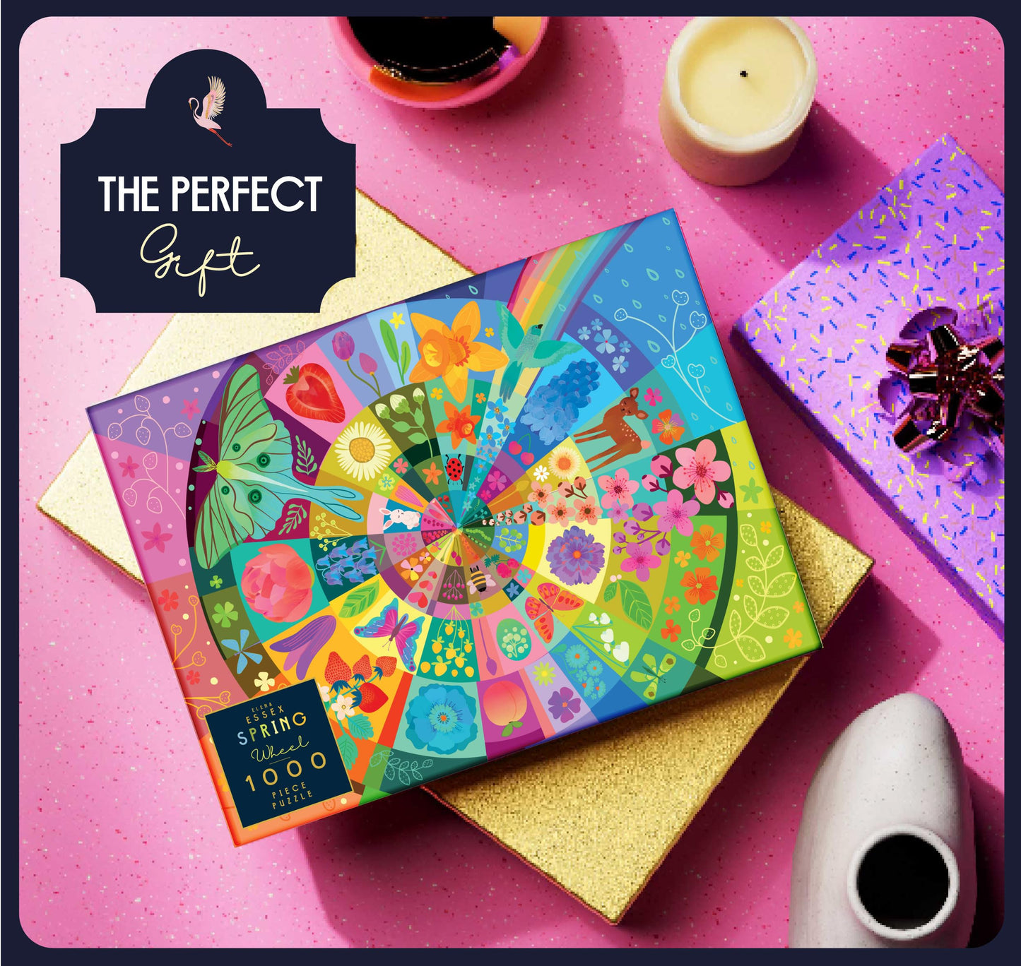 Elena Essex Puzzles 1000 Pieces - Spring Wheel, Jigsaw Puzzles 1000 Pieces, Spring Puzzle, Color Spring Summer Flower, Size 28 x