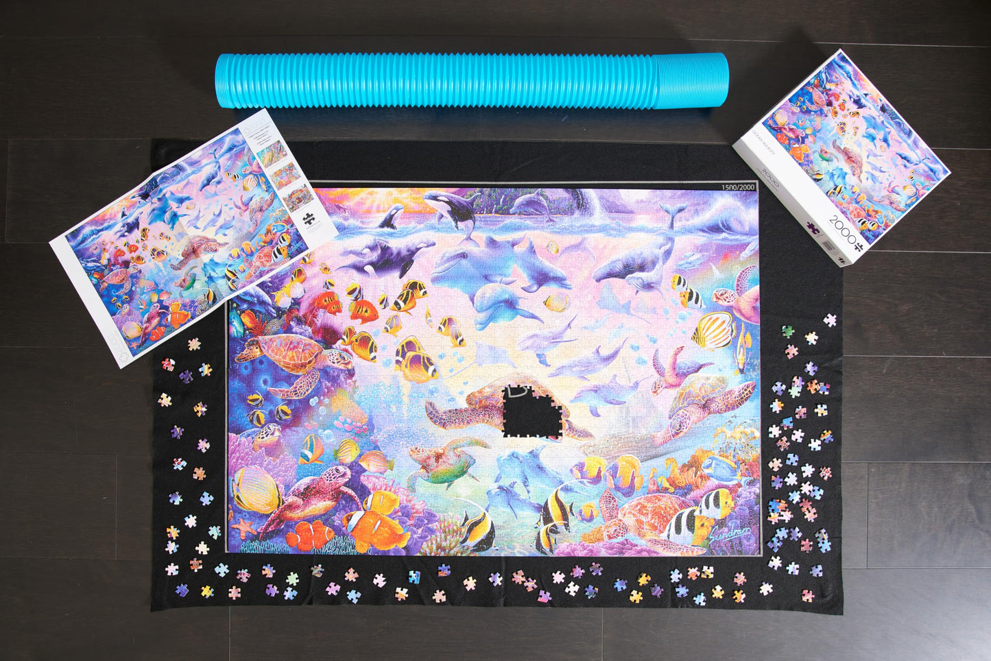 Buffalo Games - Roll-Up Puzzle Mat - Jumbo Size For Up To 2000 Piece Puzzles - Easy Storage And Clean Up - Save Your Jigsaw Puzzle