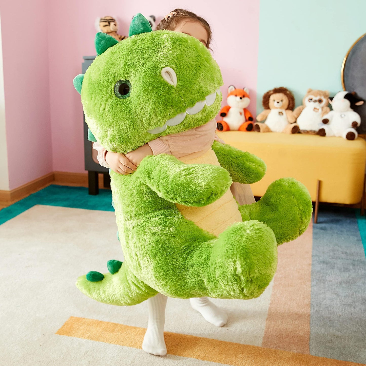 Ikasa Large Dinosaur Stuffed Animal Plush Toy,Giant T-Rex Cute 23' Jumbo Soft Toys,Huge Big Size Fluffy Plushy Fat Plushie,Gifts For Kids