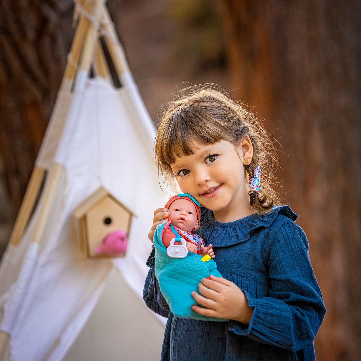 Jc Toys - Nature Collection | Original Mini Newborn | Anatomically Correct Real Girl Baby Doll Gift Set | 9.5' All-Vinyl | Made In Spain | Designed By Berenguer | Ages 2+