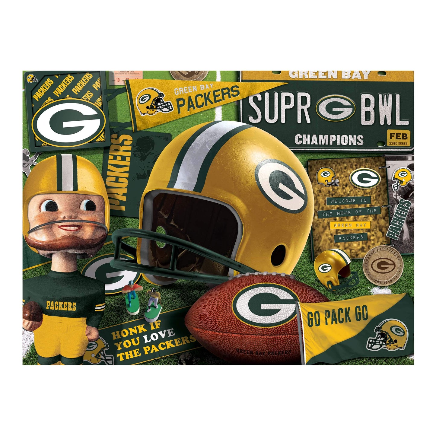 YouTheFan NFL Green Bay Packers Puzzle - 500 Pieces, Cardboard, Team Colors, Model 0951322