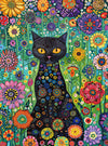 Cross & Glory - Petals And The Midnight Cat - 1000 Piece Jigsaw Puzzle For Adults | Satin-Finish | Vibrant Garden & Cat Theme | Challenging & Artistic Puzzle Game