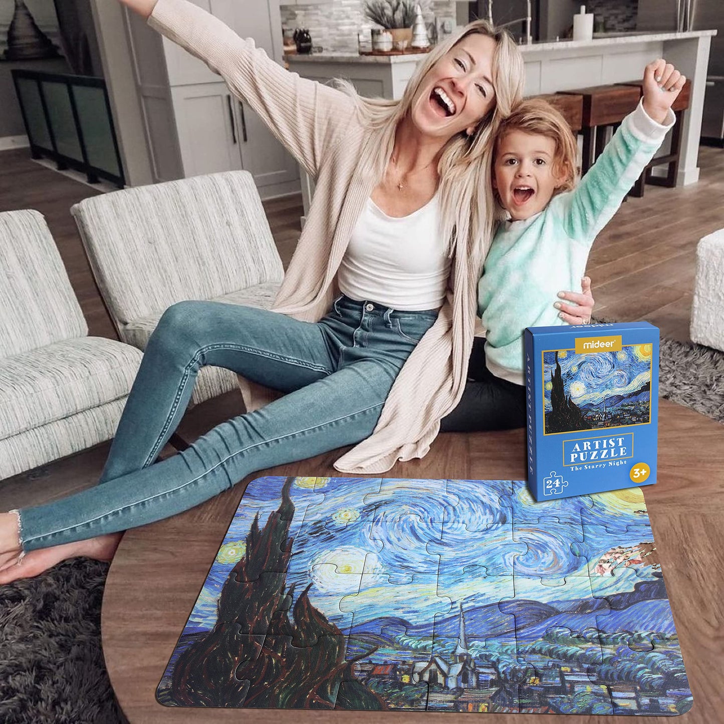 Yogeon 24 Pieces Starry Night Puzzle, Toddler Easy Puzzles For Kids Ages 3-5,4-6 Artist-An Intellectual Decompression Entertainm