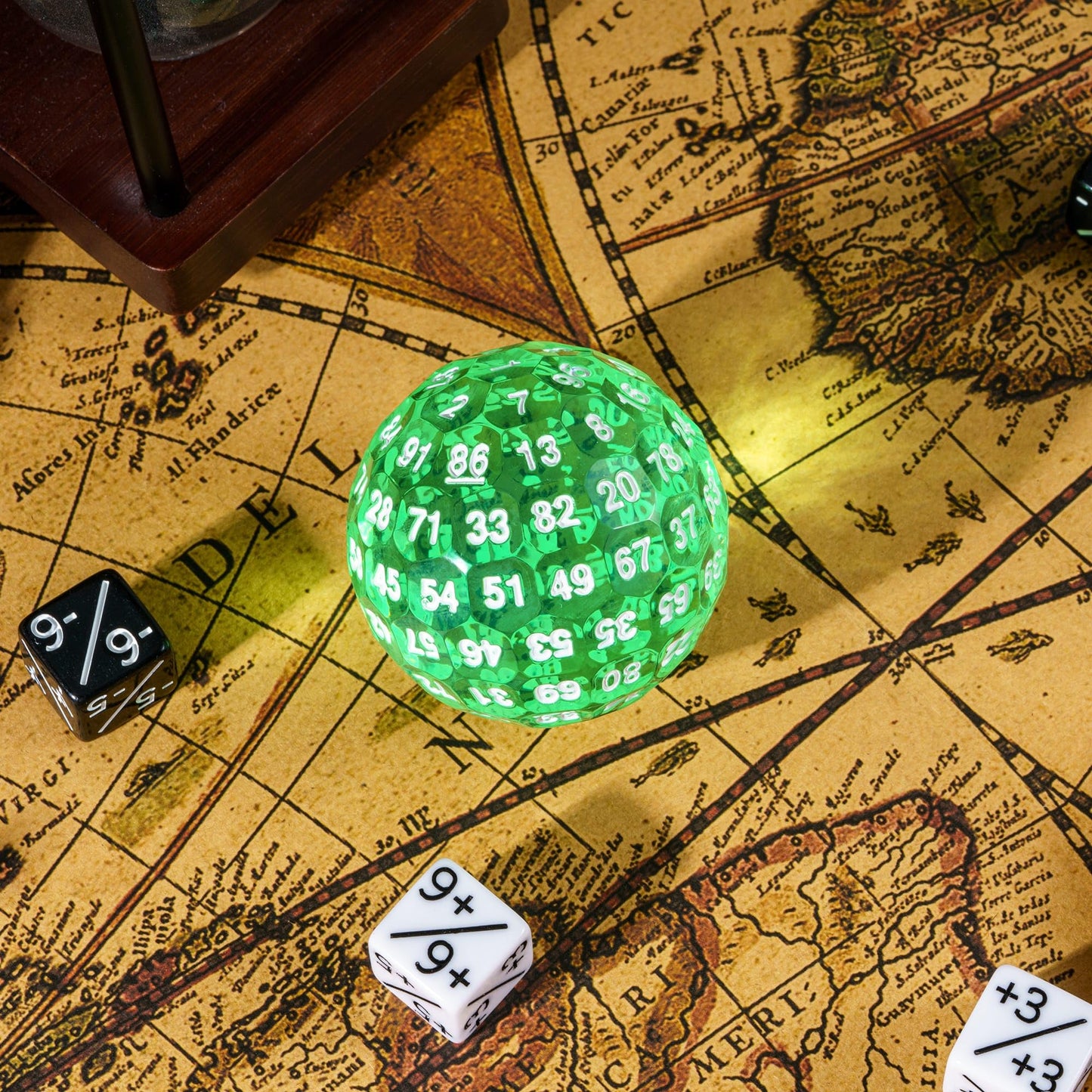 Poludie Upgraded D100 Dice, Single 100 Sided Polyhedral Dice D100 Die 50mm, D&D Dice D100 Game Dice, 100 Sided Cube with DND Dic