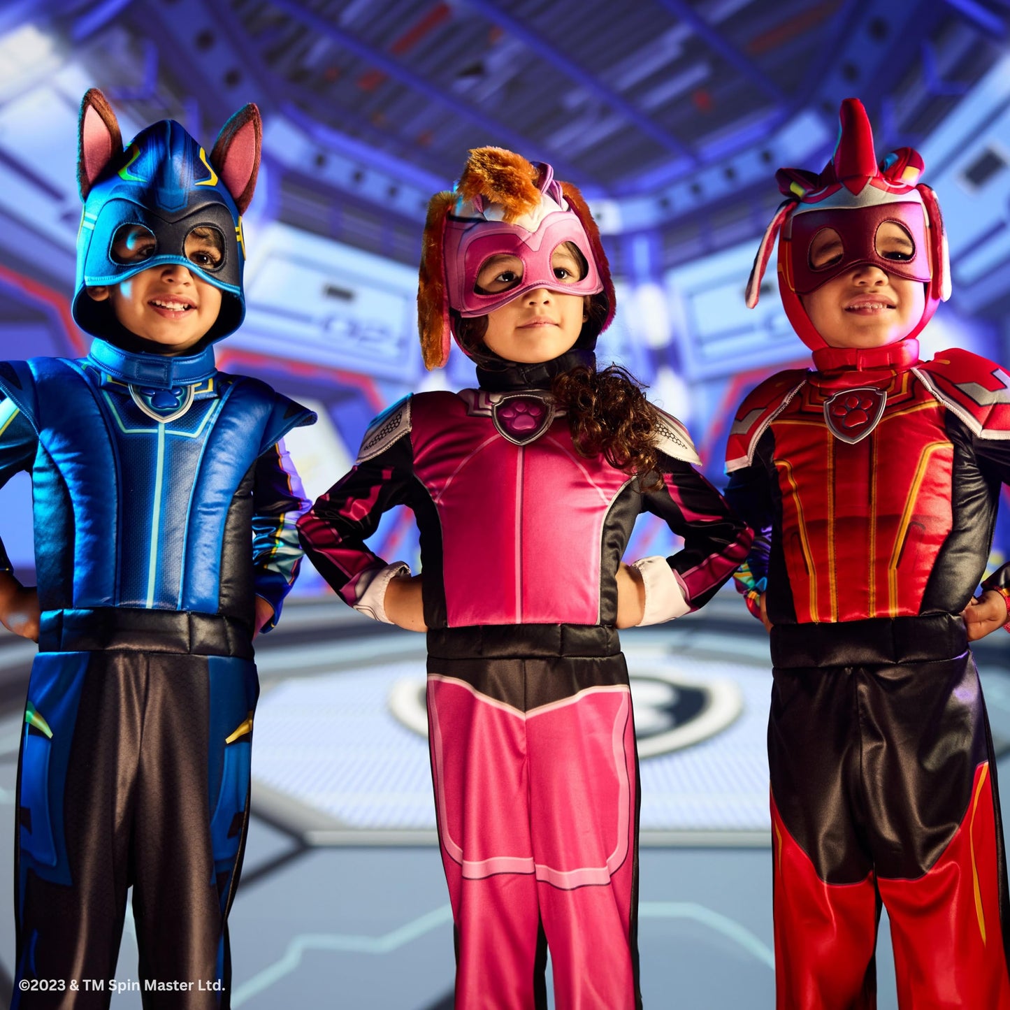 Skye Deluxe Toddler Costume Official Paw Patrol Halloween Outfit with protective covering and Headpiece for Kids Size (4-6x)