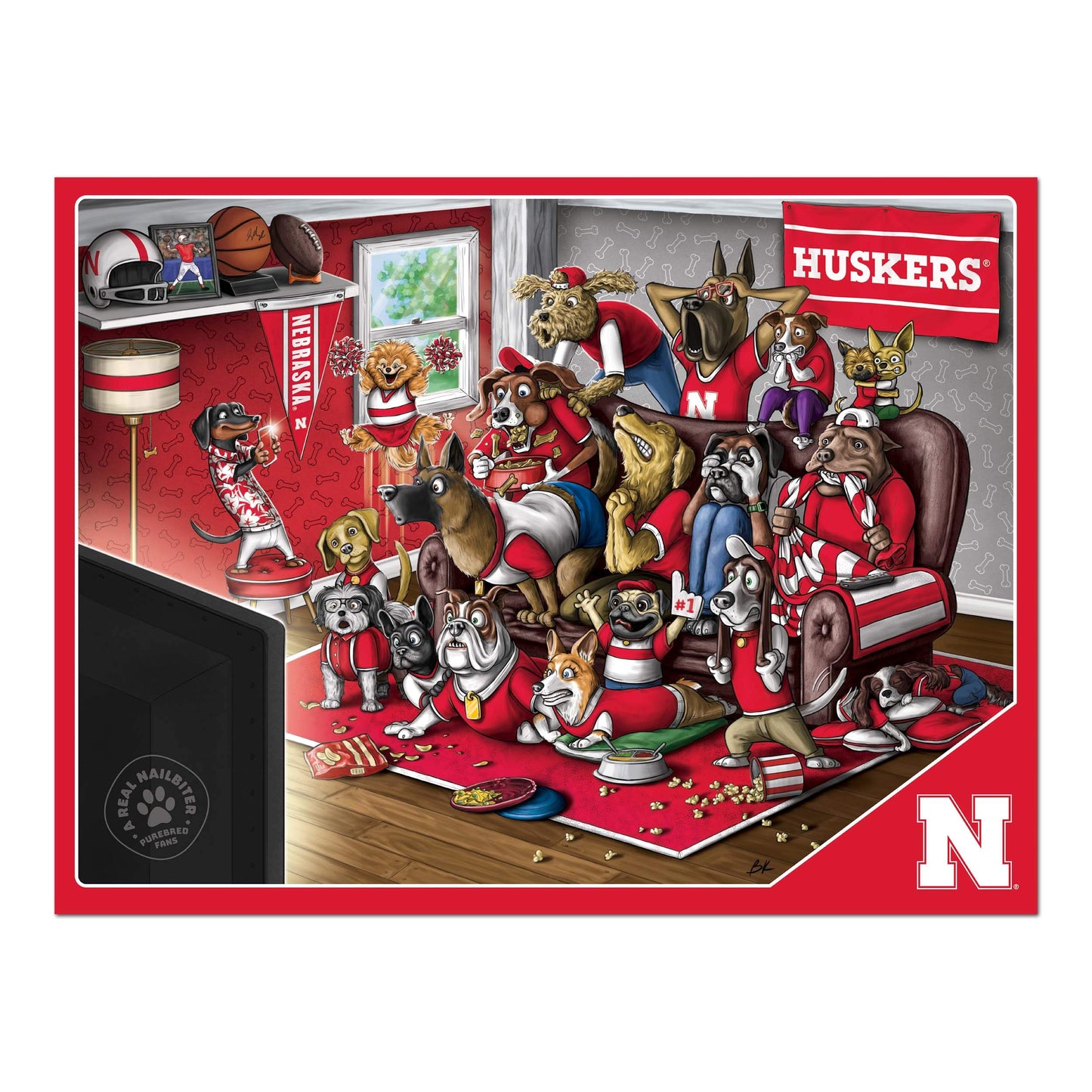 Youthefan Ncaa Nebraska Cornhuskers Purebred Fans 500Pc Puzzle - A Real Nailbiter