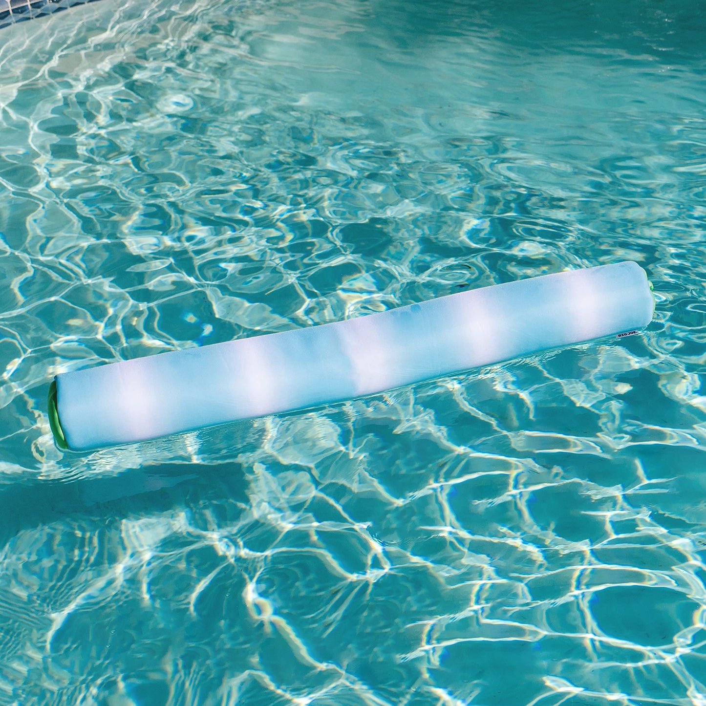 Big Joe Noodle No Inflation Needed Pool Float, Rolling Wave Aqua Double Sided Mesh, Quick Draining Fabric, Jumbo 4 Feet
