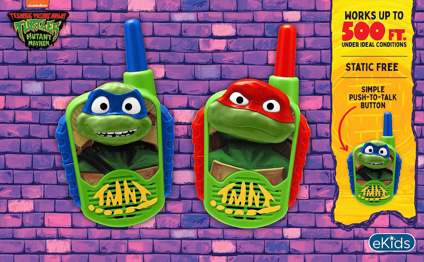 Ekids Teenage Mutant Ninja Turtles Toy Walkie Talkies For Kids, Static Free Indoor And Outdoor Toys For Boys, Designed For Fans Of Ninja Turtles Toys