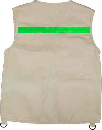 Eagle Eye Explorer Kids Cargo Vest For Boys And Girls With Reflective Safety Straps. 100% Cotton. Size: X-Small Color: Tan