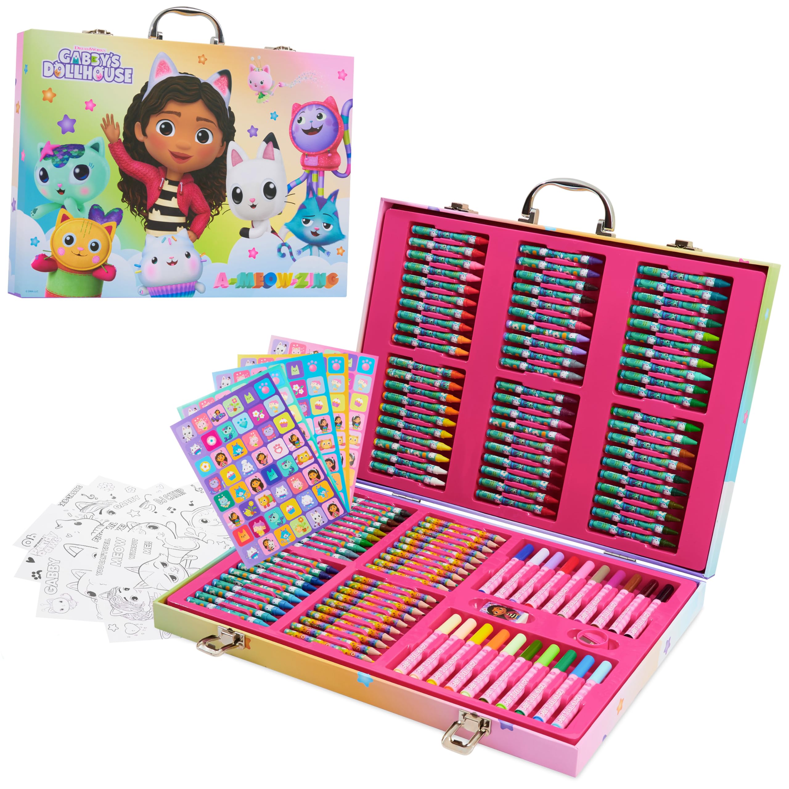 Gabbys Dollhouse Kids Art Set - Multicolor Drawing Kit with Travel Case ...