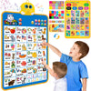 GaHoo Electronic Alphabet Wall Chart - Talking ABC & 123s, Interactive Educational Toy for Toddlers 1-5, Blue Fabric Poster