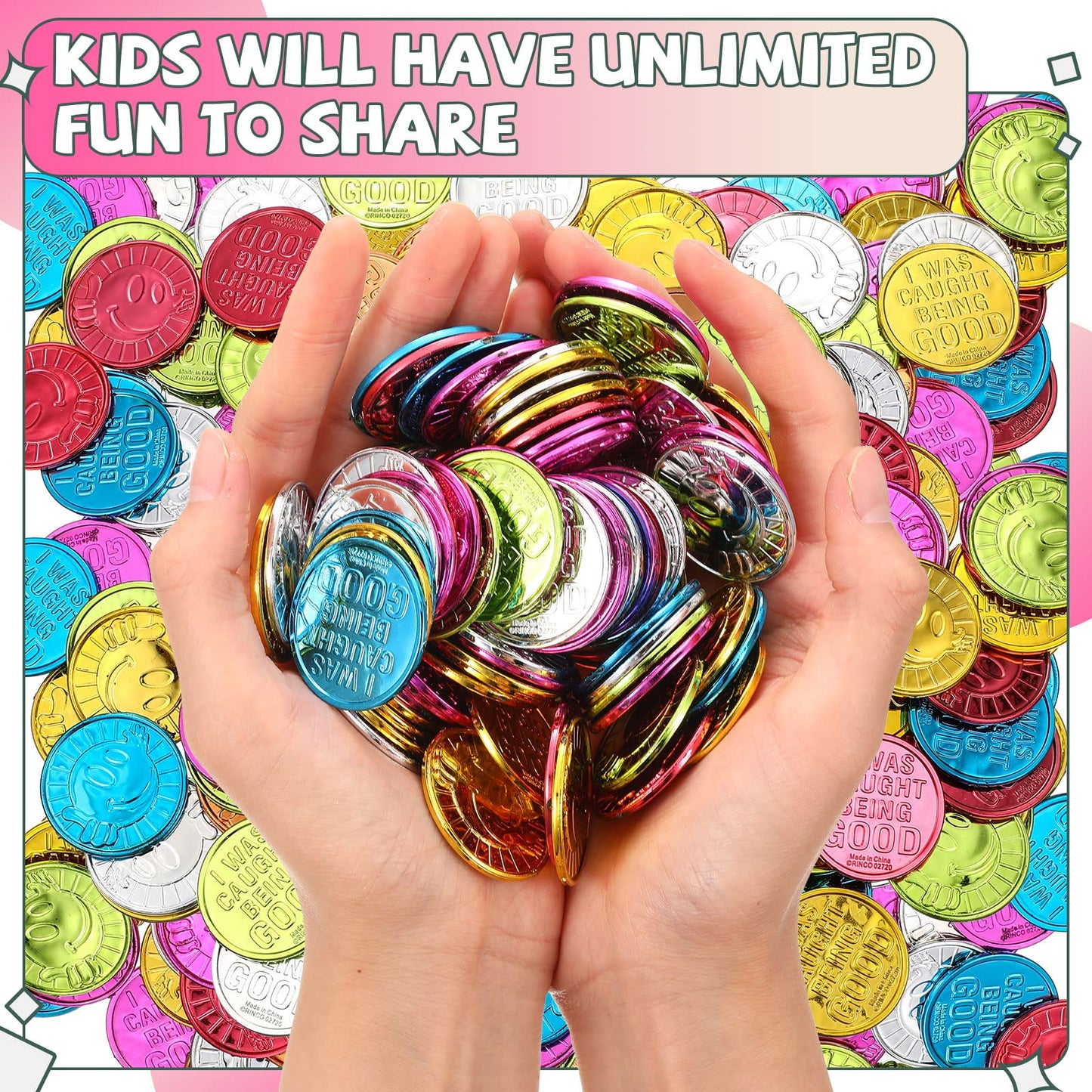 Zubebe 800 Pcs Behavior Tokens Bulk Caught being Good Incentive Coins Reward Behavior Tokens for Kids Colorful Plastic Coins Sch