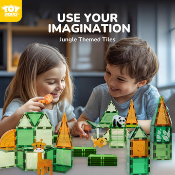 Toy Life Magnetic Tiles For Toddlers 3-5 56 Pcs Magnet Blocks For Kids Ages 4-8 Stem Magnet Tiles Toys Building Tile Christmas Birthday Gift For Boys And Girls