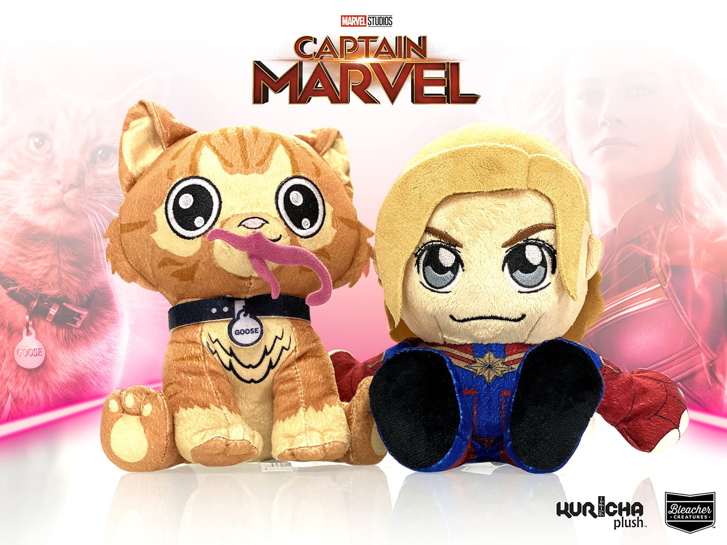 Marvel Captain Marvel 8' Kuricha Sitting Plush - Soft Chibi Inspired Toy