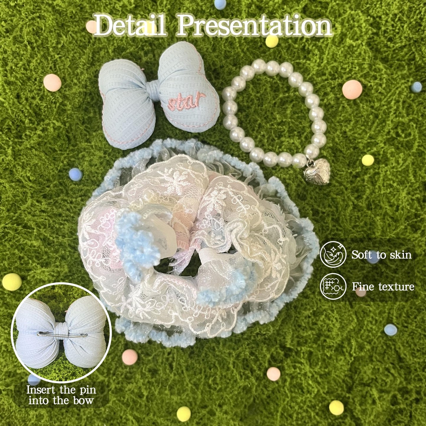 17cm Doll Clothes Set & Outfit Set for 17cm Dolls - enhanced Fashion Dresses with Accessories elegant Chic Doll Clothing & Style Bundle Lace Blue