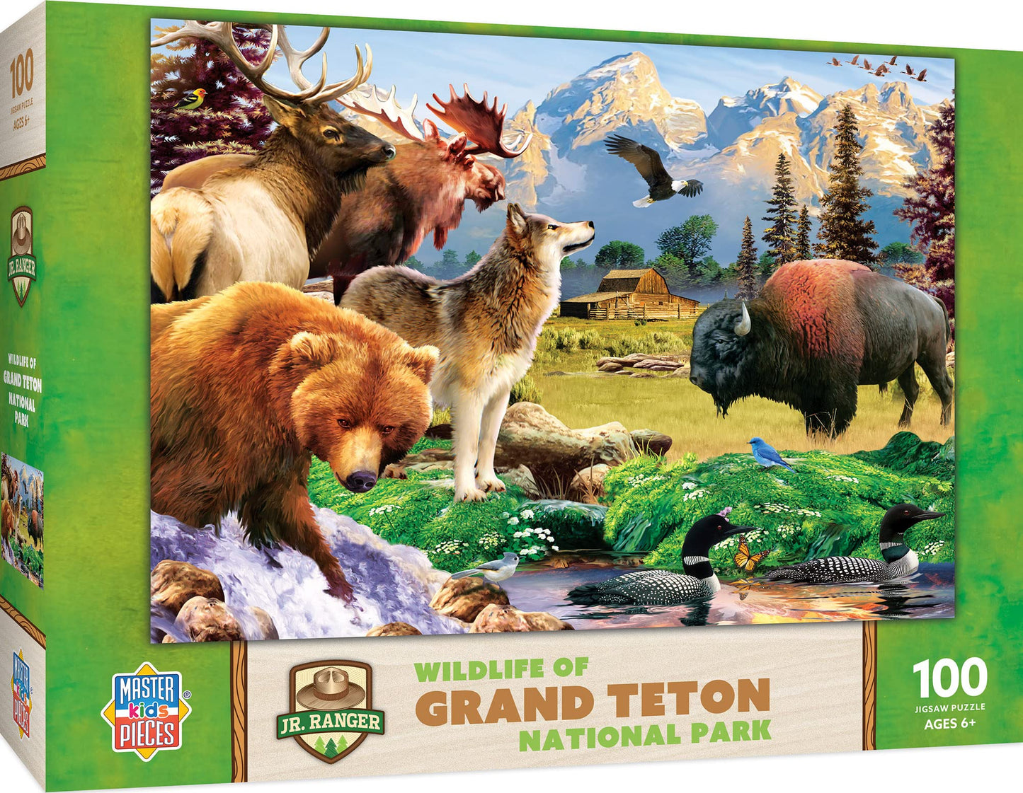 Masterpieces 100 Piece Jigsaw Puzzle For Kids - Grand Teton National Park - 14''X19''