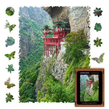 Unidragon Original Wooden Jigsaw Puzzles - Nature Soaring Temple, 250 Pcs, Medium 12.2'X9', Beautiful Gift Package, Unique Shape Best Gift For Adults And Kids
