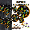 Serves 30 Complete Party Pack Cute Halloween Monsters And Ghosts 9' Dinner Paper Plates 7' Dessert Paper Plates 9 Oz Cups 3 Ply Napkins 2 Table Cover Banner Party Decorations Party Supplies