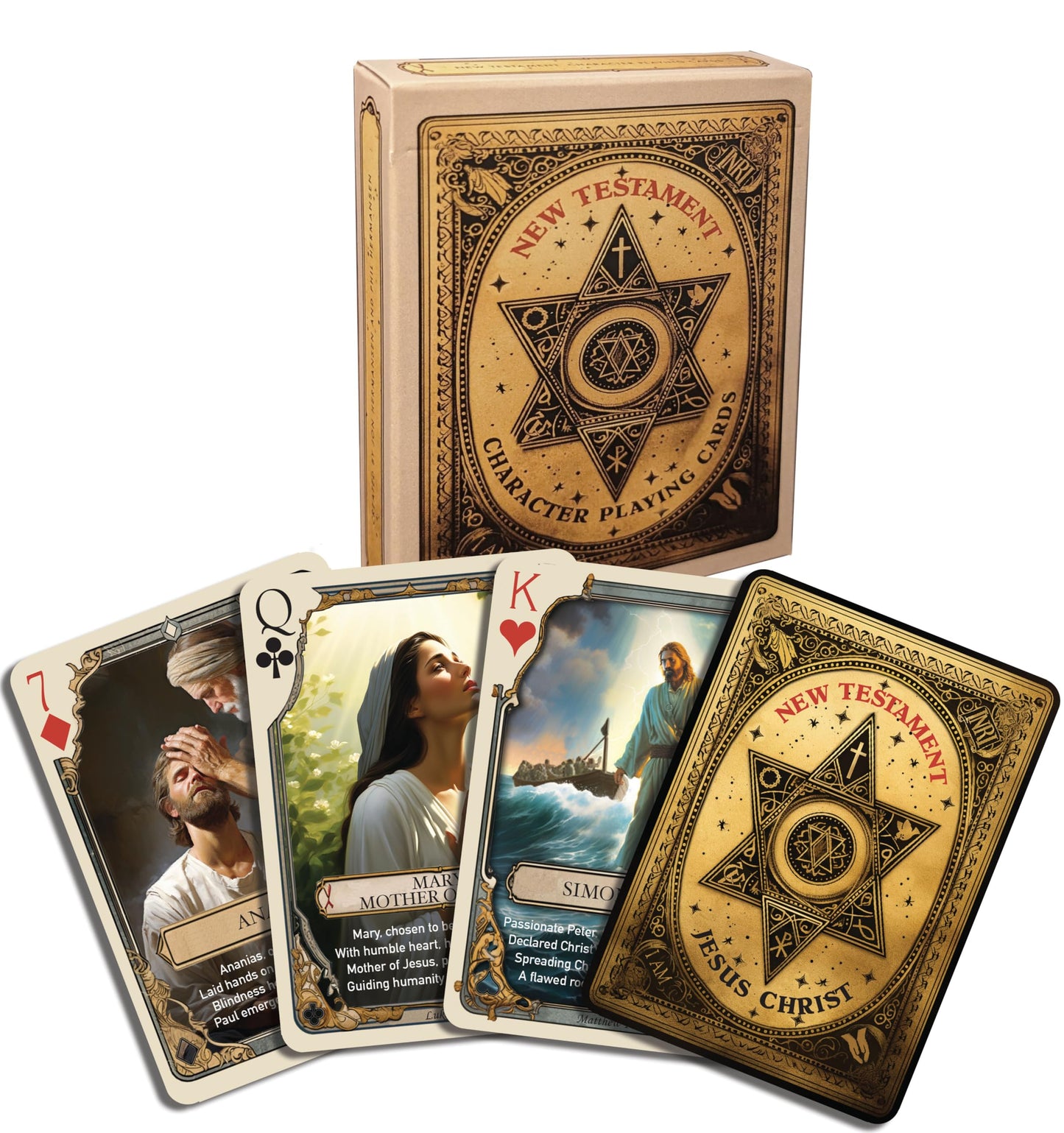Generic New Testament Character Playing Cards - Features 53 Iconic New Testament Characters with Beautiful Artwork and Poetry, S
