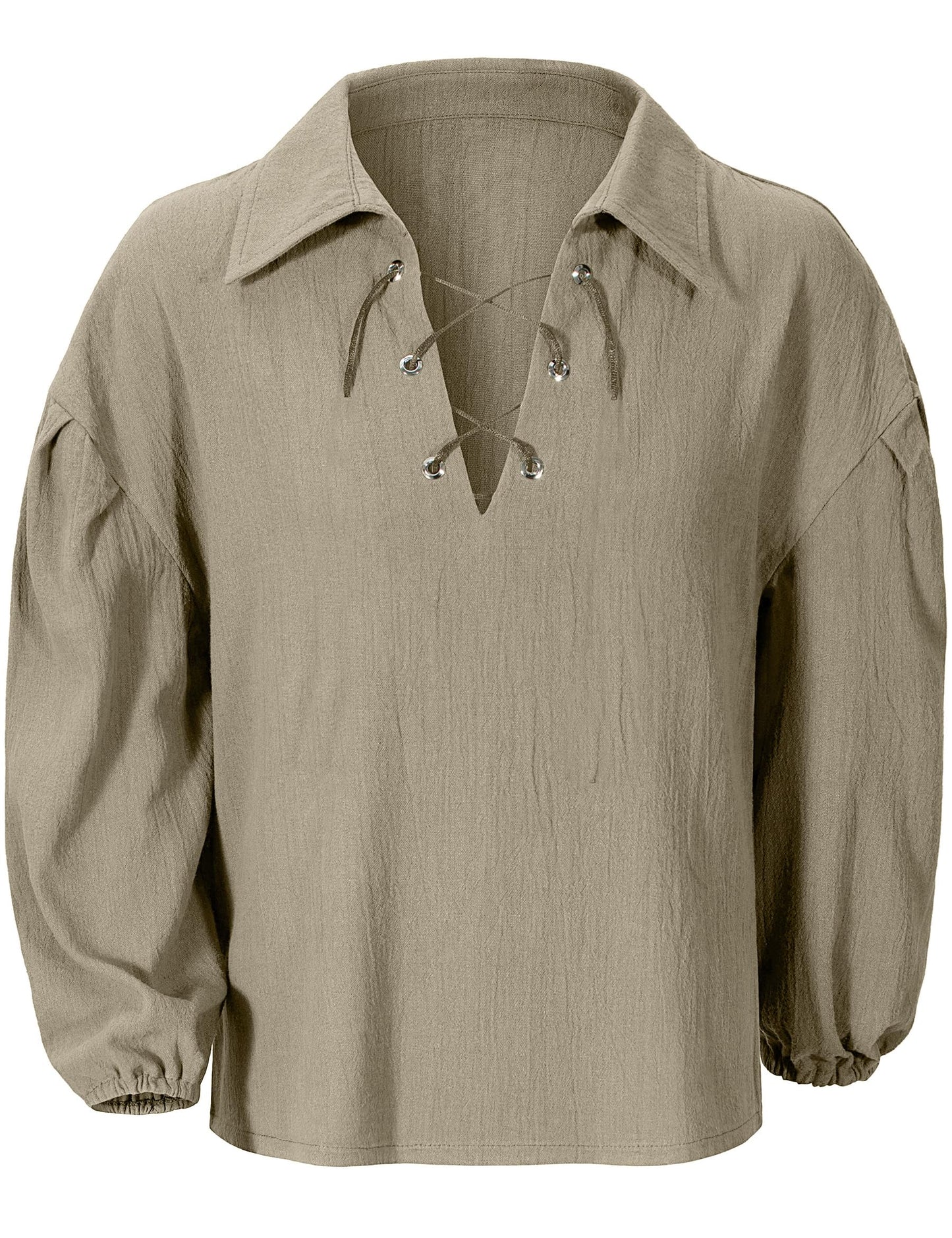 Kids Medieval Viking Pirate Renaissance Retro Costume Shirt for Boys Halloween Party Cosplay 10-12 Years Beige