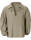 Kids Medieval Viking Pirate Renaissance Retro Costume Shirt For Boys Halloween Party Cosplay 3-4T Beige