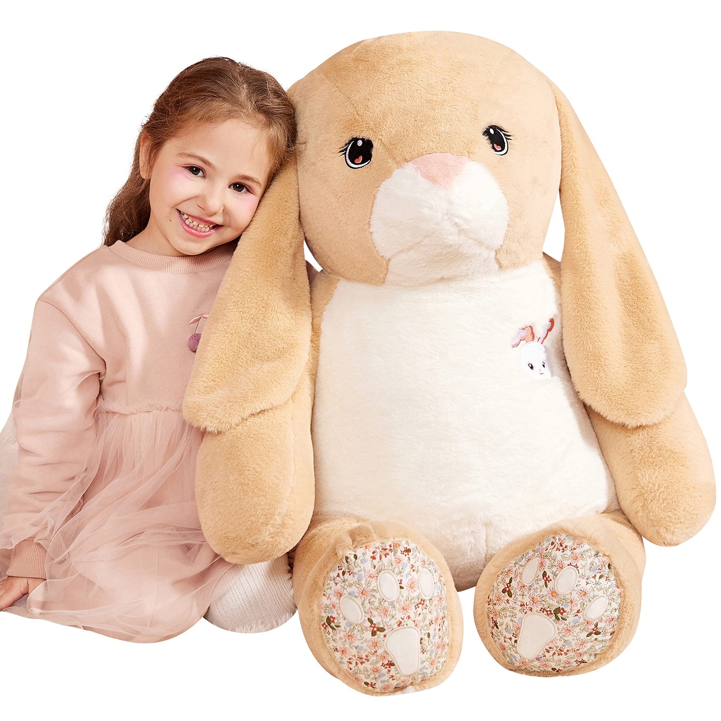 Ikasa Giant Rabbit Stuffed Animal Plush Toy, 30' Large Cute Jumbo Bunny Toys For Kids Girls Boys Girlfriend