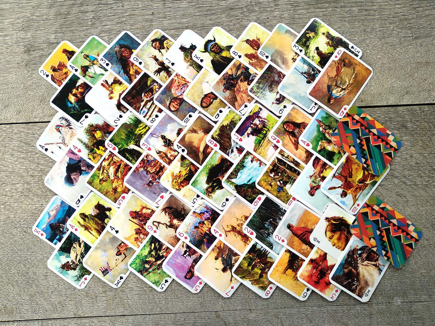 Flonzgift Indians Playing Cards (Poker Deck 54 Cards All Different) Vintage Retro Indians Wild West Native American