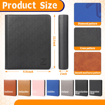 ZAIONE Toploader Binder for Trading Cards: 4 Pockets enhanced Top Loader Binders - Holds 128 Toploaders 10 Toploaders Included for 2025 Sports Card Folders Storage(Black Classic Texture)