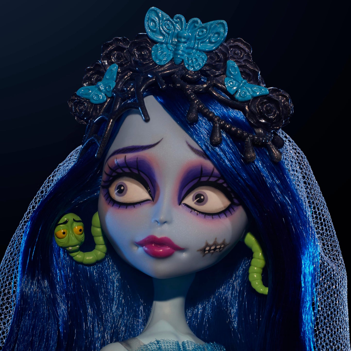 Monster High Skullector Doll, Corpse Bride Emily Collectible In Gothic Spiderweb Wedding Dress With Accessories Like Gauze Veil