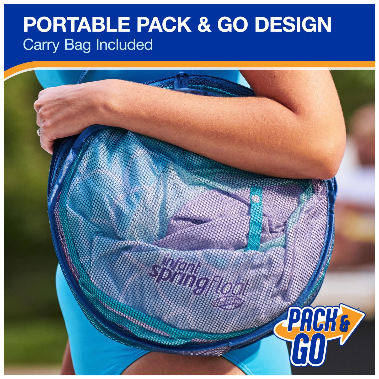 Swimways Infant Spring Float, Baby Pool Float With Canopy & Upf Protection, Swimming Pool Accessories For Kids 3-9 Months, Merma