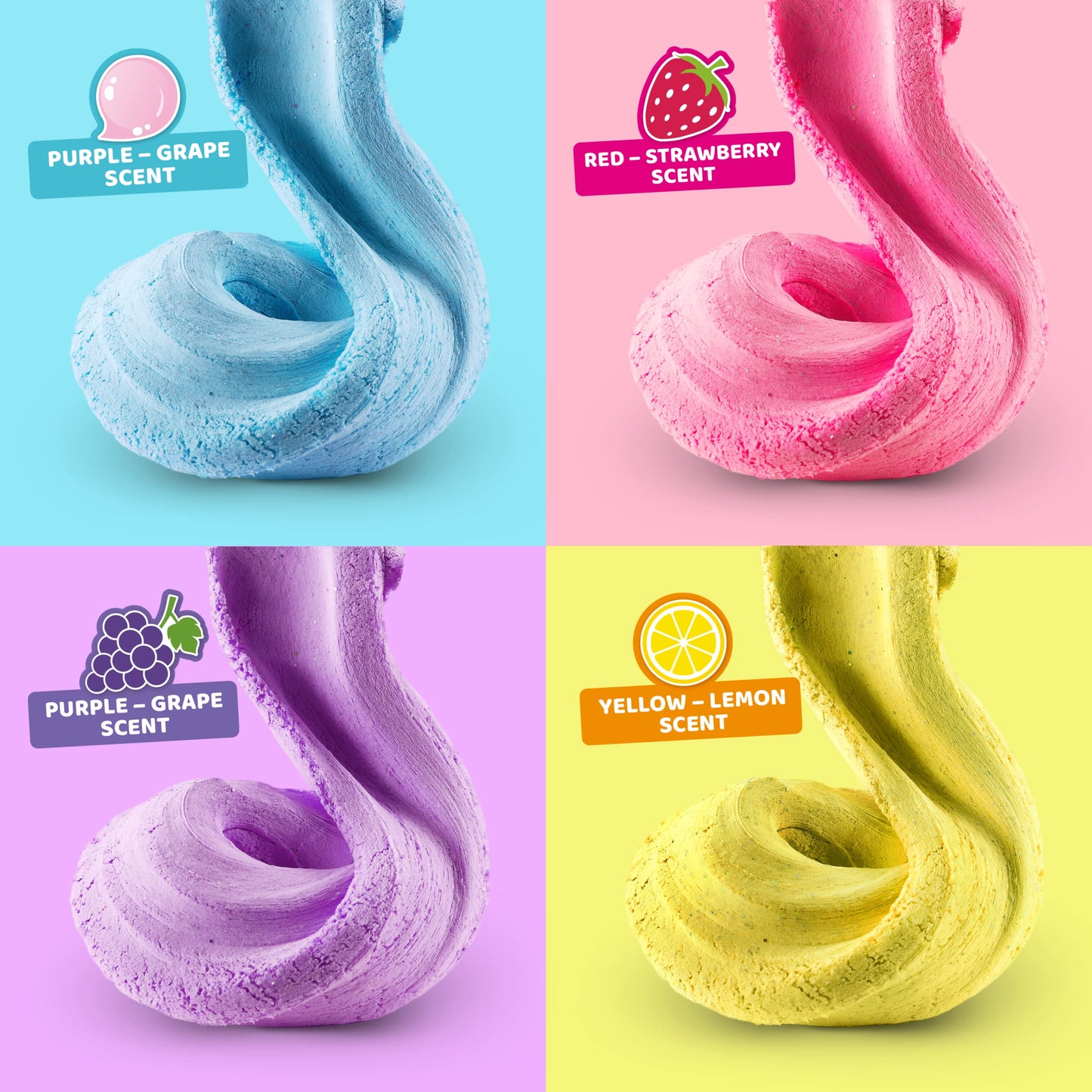 Oosh Cotton Candy Large Foil Bag 100G (Grape) By Zuru, Fluffy Slime, Stretch Slime, Grows 3000% In Size, Slime For Girls And Kids (Purple)