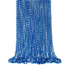 SHAOQINLIN 24 Pcs 33 Inch 7 mm Metallic Blue Bead Necklaces, 4th of July Round Beads Necklace Mardi Gras Party Beaded Necklaces