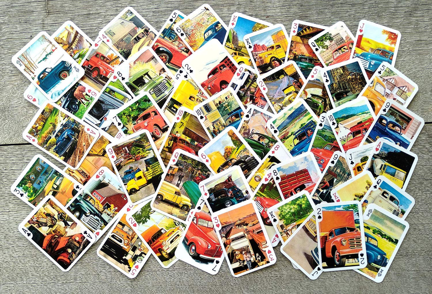 Flonzgift Studebacker Truck Playing Cards (Poker Deck 54 Cards All Different) Vintage Retro Classic Cars American Commercial Trucks Fifties And Sixties