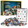 National Geographic enhanced Polished Stones - 2 Pounds of 3/4-Inch Tumbled Stones and Crystals Bulk 4500+ Carats Gemstones for Kids Rock and Mineral Kit STEM Toys
