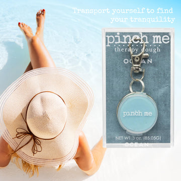 Pinch Me Therapy Dough Locket Combo - Holistic Aromatherapy Stress Relieving Putty - .3Oz Clip-On Locket Scent + 3Oz Dough Ocean