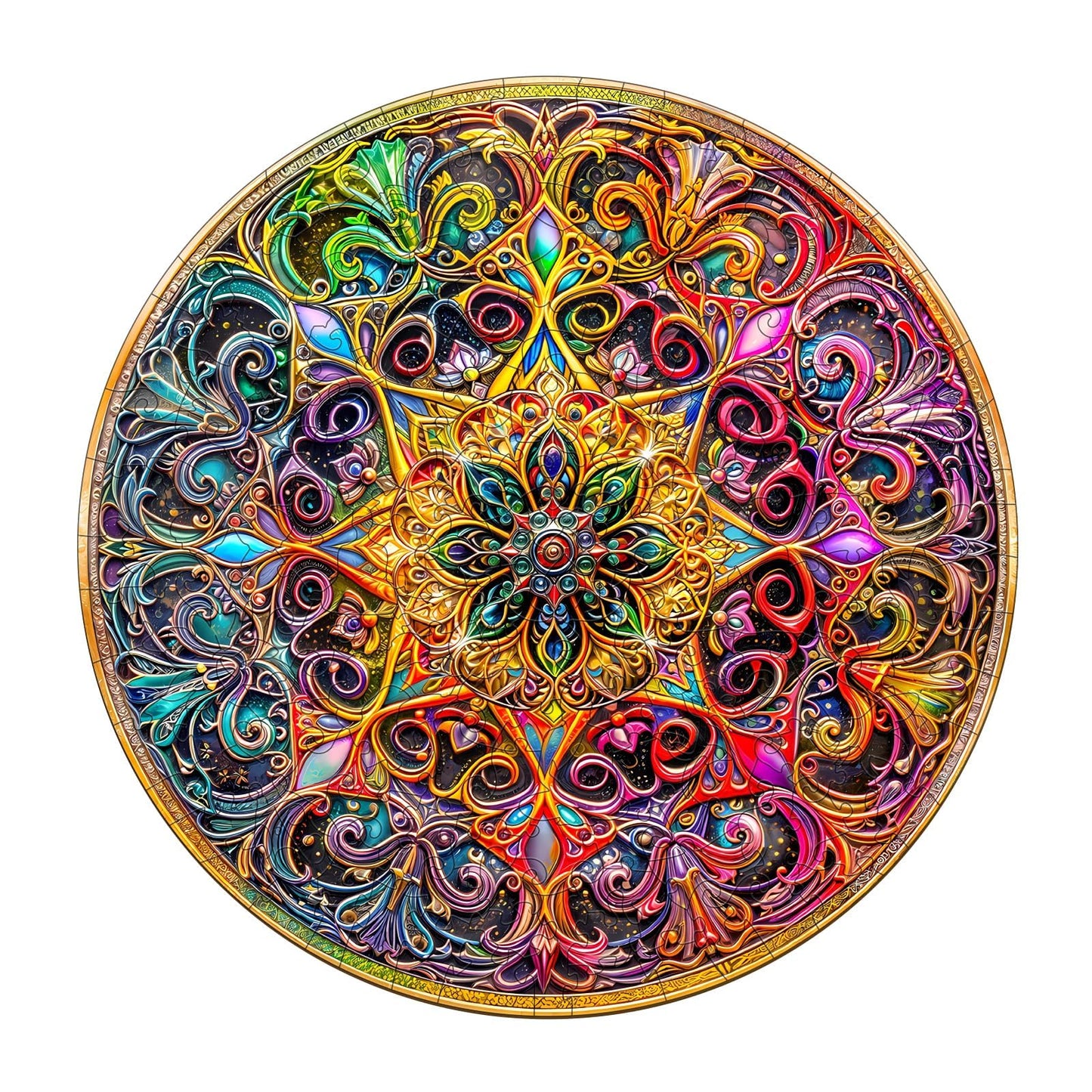 Wooden Puzzles For Adults - Mandala Wooden Puzzle, Unique Dreamland Wood Jigsaw Puzzles For Adults, Wood Puzzles Adult, Perfect