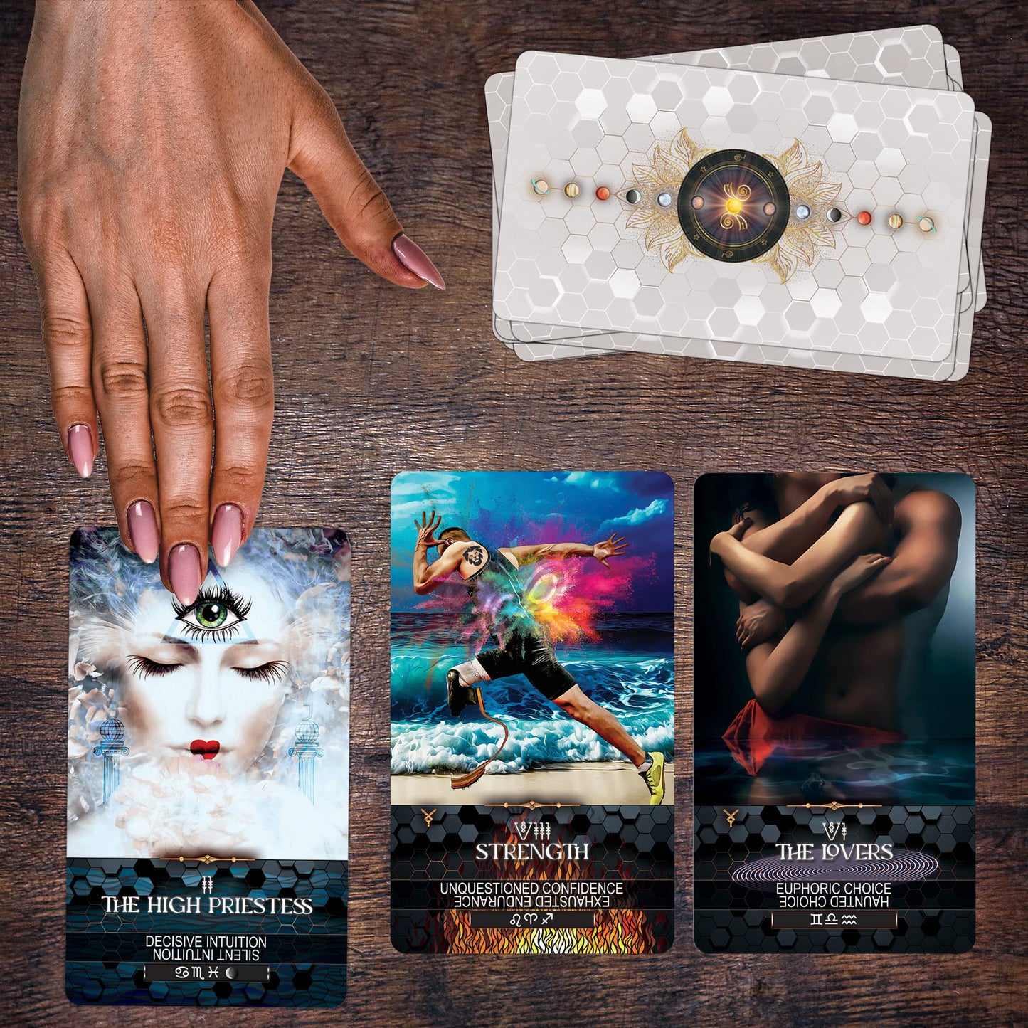 Tarot Skills Star Kissed Tarot Deck, Tarot Cards With Meanings On Them Including “Golden Dawn” Astrology Zodiac And Planets, Keywords, Reversed, Elements, Includes Online Education For Learning Tarot!