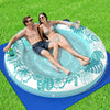 Inflatable Tanning Pool Lounger Float with Protection Tarp 75 x 75 Pool Floats mature-themed with Pillow 6 in 1 Suntan Tub Raft Floatie Sunbathing Water Lounge Blow Up Pool Kids Ball Pit Party Gifts-Cyan
